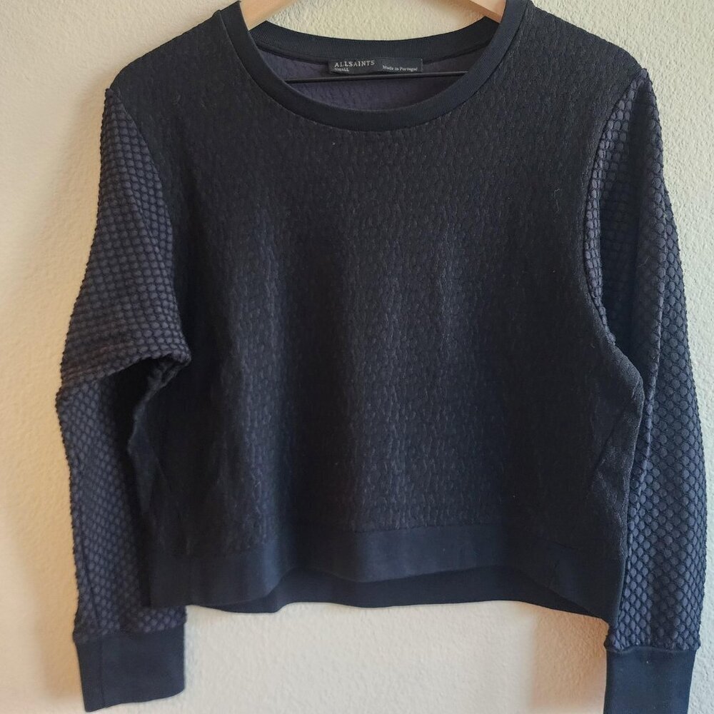 AllSaints Sweater Womens Small Cari Blaze Textured Knit Pullover Portugal